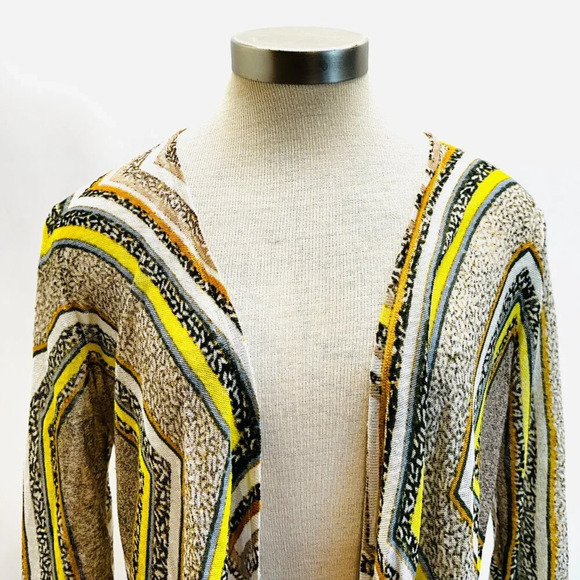 NIC+ZOE Women Long Sleeve Semi-Sheered Striped Cardigan Sweater Size Medium - Picture 3 of 11